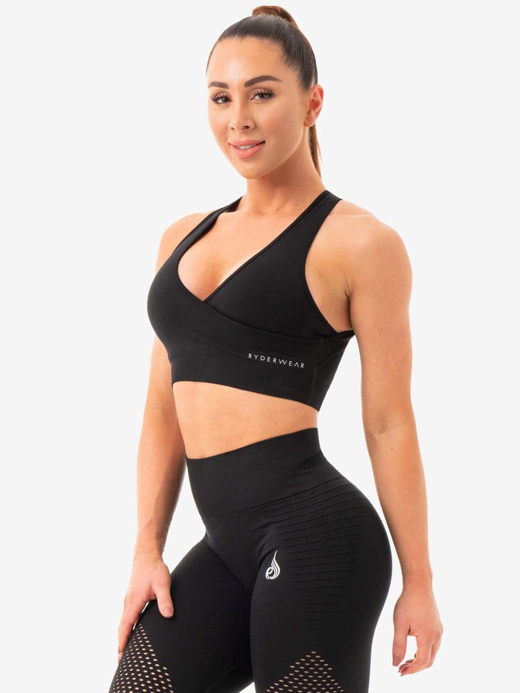 Ryderwear Geo Seamless Sports Bra Černé | ALTG-14867