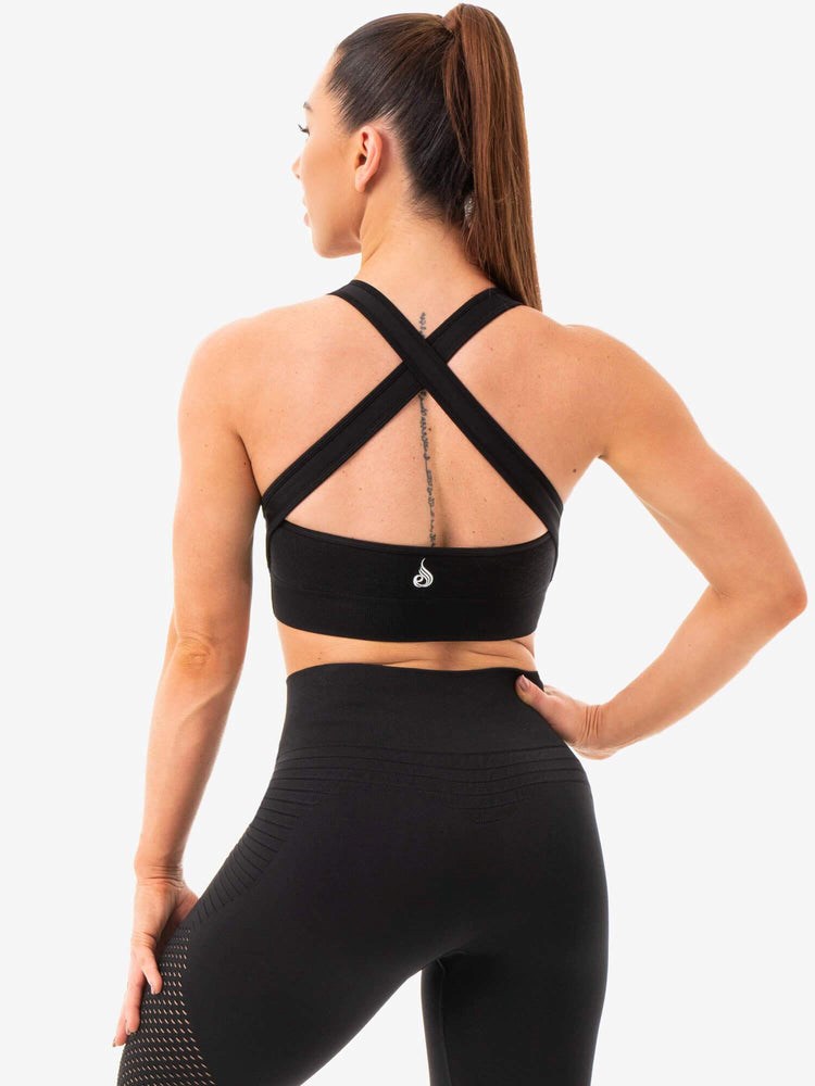 Ryderwear Geo Seamless Sports Bra Černé | ALTG-14867