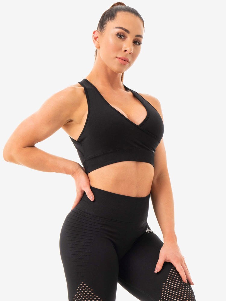 Ryderwear Geo Seamless Sports Bra Černé | ALTG-14867