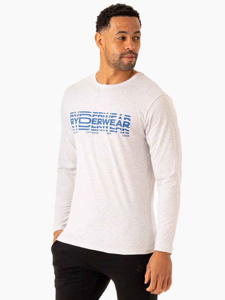 Ryderwear Grafická Long Sleeve T-Shirt Šedé | UQOI-82160