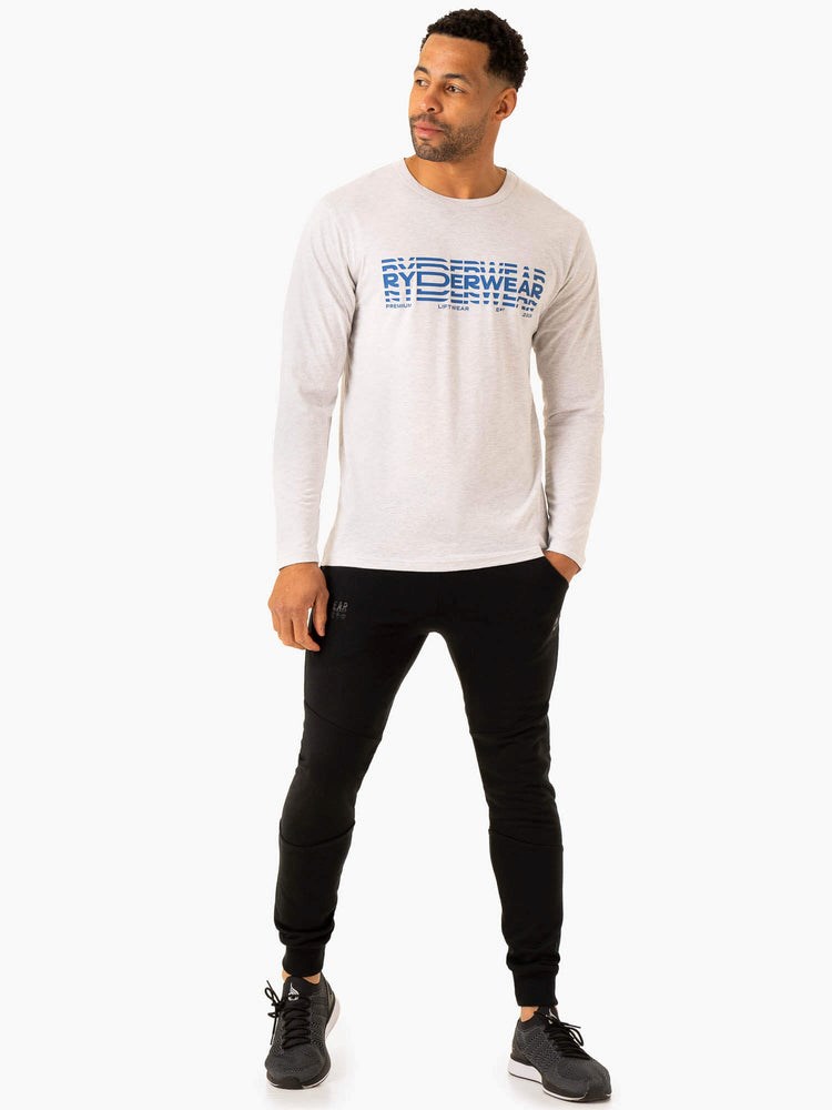 Ryderwear Grafická Long Sleeve T-Shirt Šedé | UQOI-82160