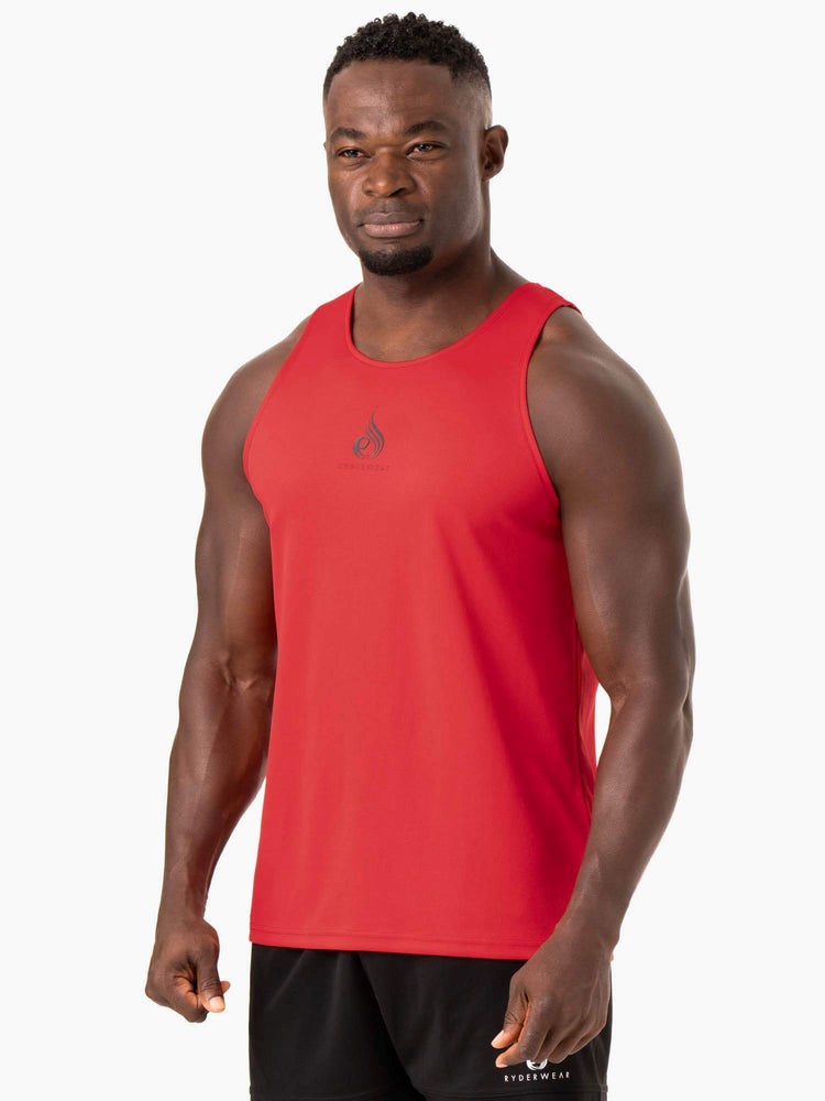 Ryderwear Heighten Mesh Regular Tank Červené | WFSL-39621