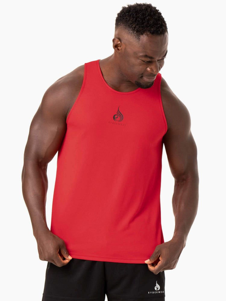 Ryderwear Heighten Mesh Regular Tank Červené | WFSL-39621