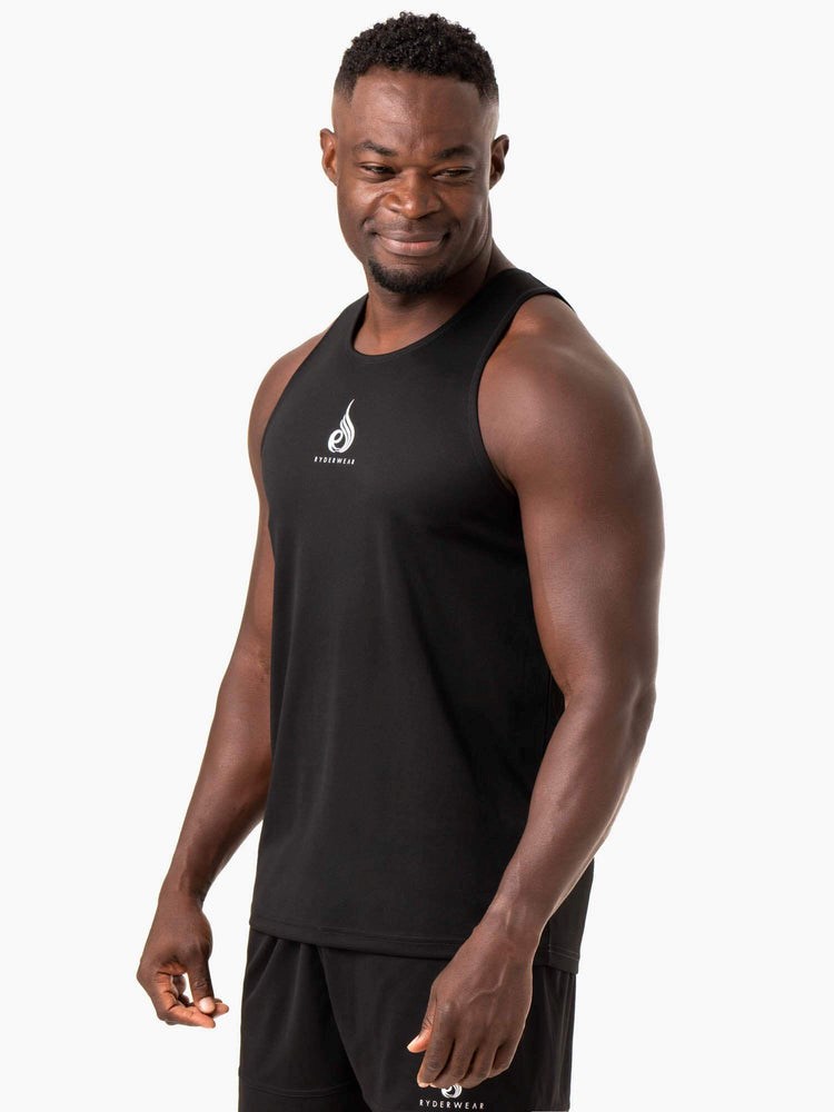 Ryderwear Heighten Mesh Regular Tank Černé | YVQT-13264