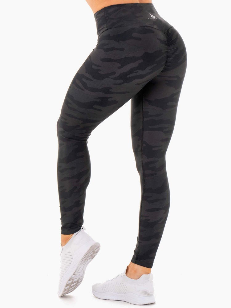 Ryderwear High Waisted Camo Leggings Černé Maskáčové | UCFP-02439