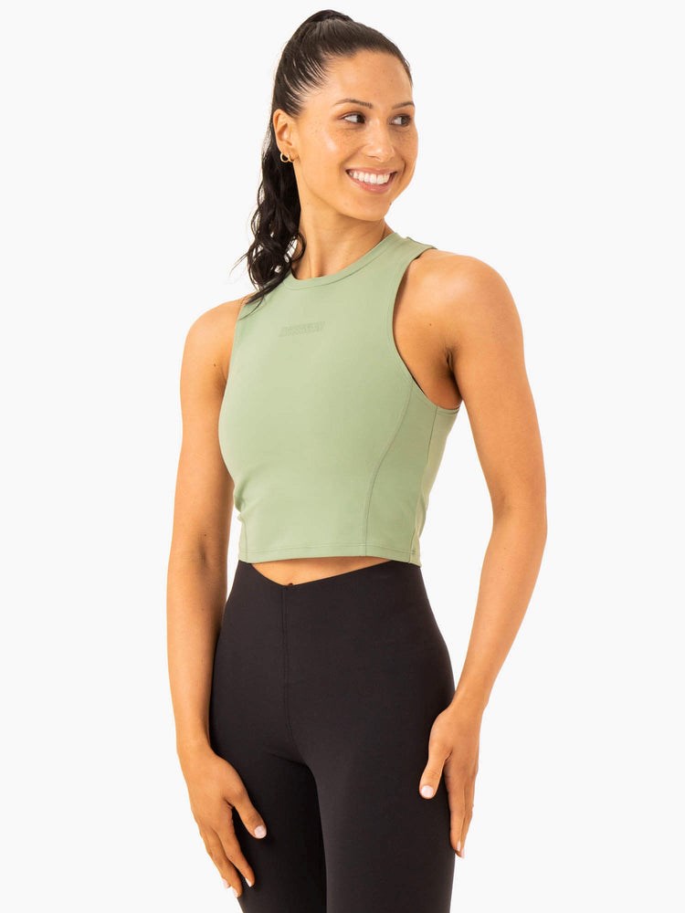 Ryderwear Highlight Compression Tank Zelene | DTOQ-23450