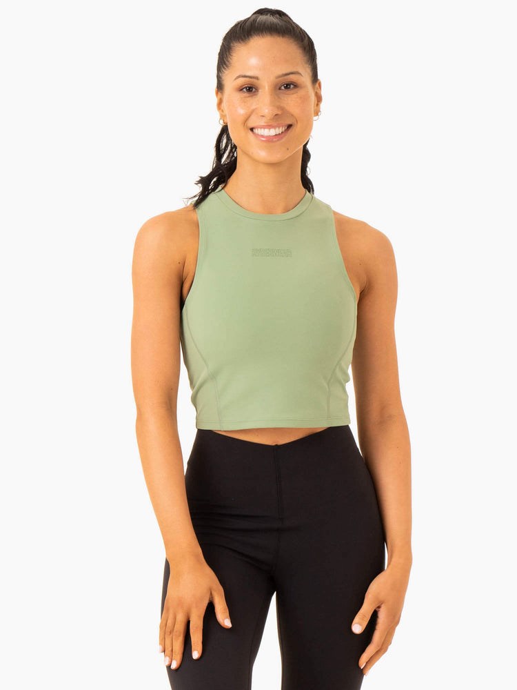 Ryderwear Highlight Compression Tank Zelene | DTOQ-23450