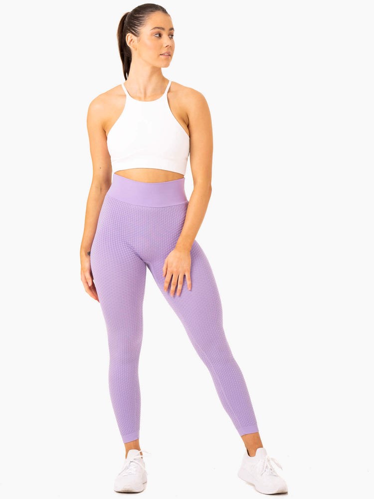 Ryderwear Honeycomb Scrunch Seamless Leggings Levandule | BRED-86309