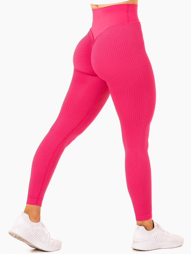 Ryderwear Honeycomb Scrunch Seamless Leggings Růžové | IQUO-38251