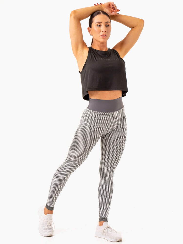 Ryderwear Honeycomb Scrunch Seamless Leggings Šedé | KGXN-96507