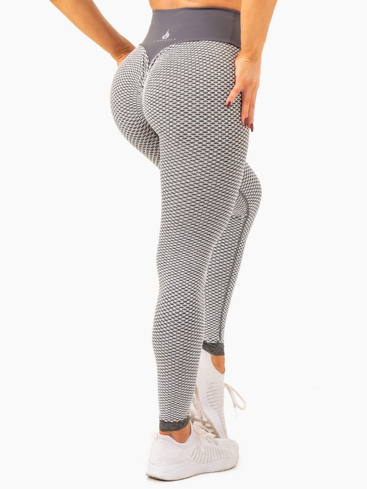 Ryderwear Honeycomb Scrunch Seamless Leggings Šedé | KGXN-96507