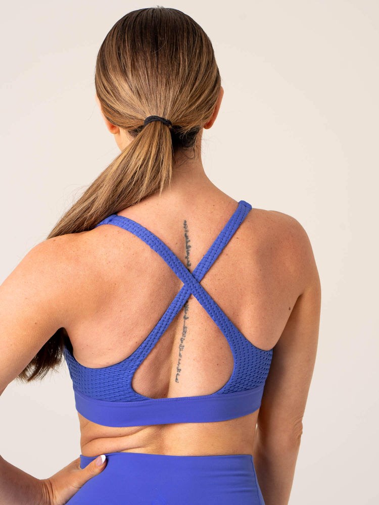 Ryderwear Honeycomb Seamless Sports Bra Cobalt | GADE-57140