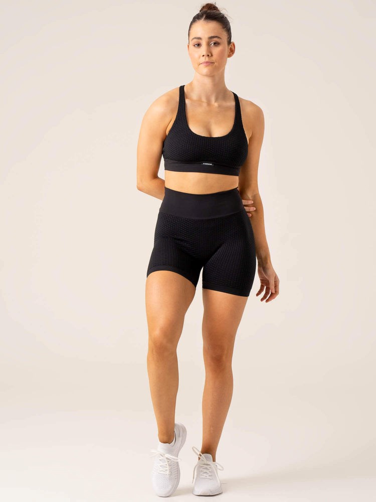 Ryderwear Honeycomb Seamless Sports Bra Černé | IGBM-45189