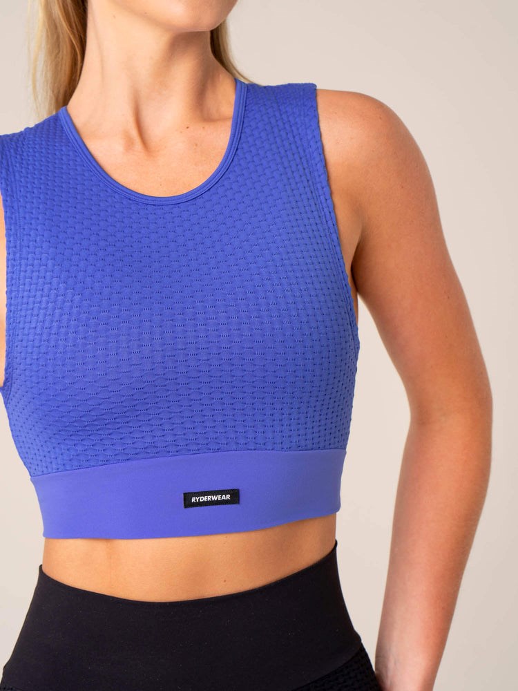 Ryderwear Honeycomb Seamless Tank Cobalt | CVFM-36174