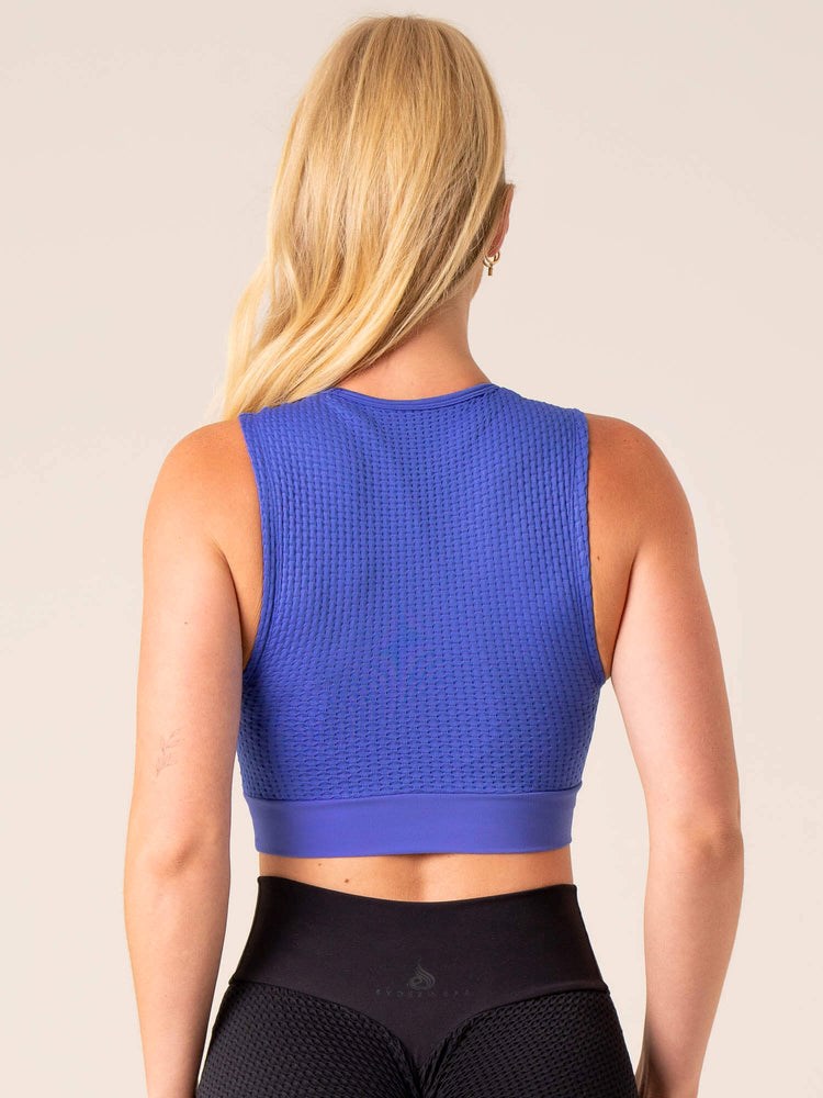 Ryderwear Honeycomb Seamless Tank Cobalt | CVFM-36174