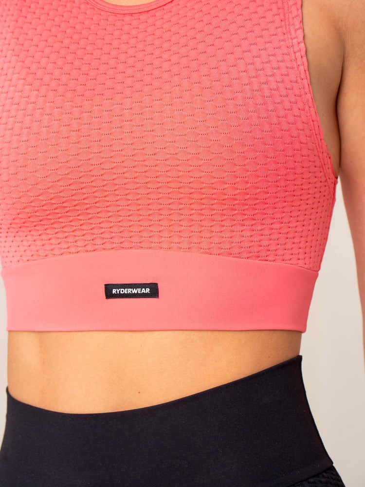 Ryderwear Honeycomb Seamless Tank Koralove Růžové | ULNG-97835