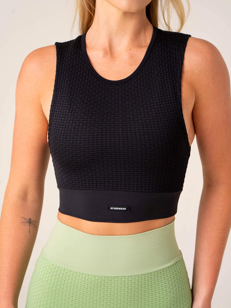 Ryderwear Honeycomb Seamless Tank Černé | VKON-06984