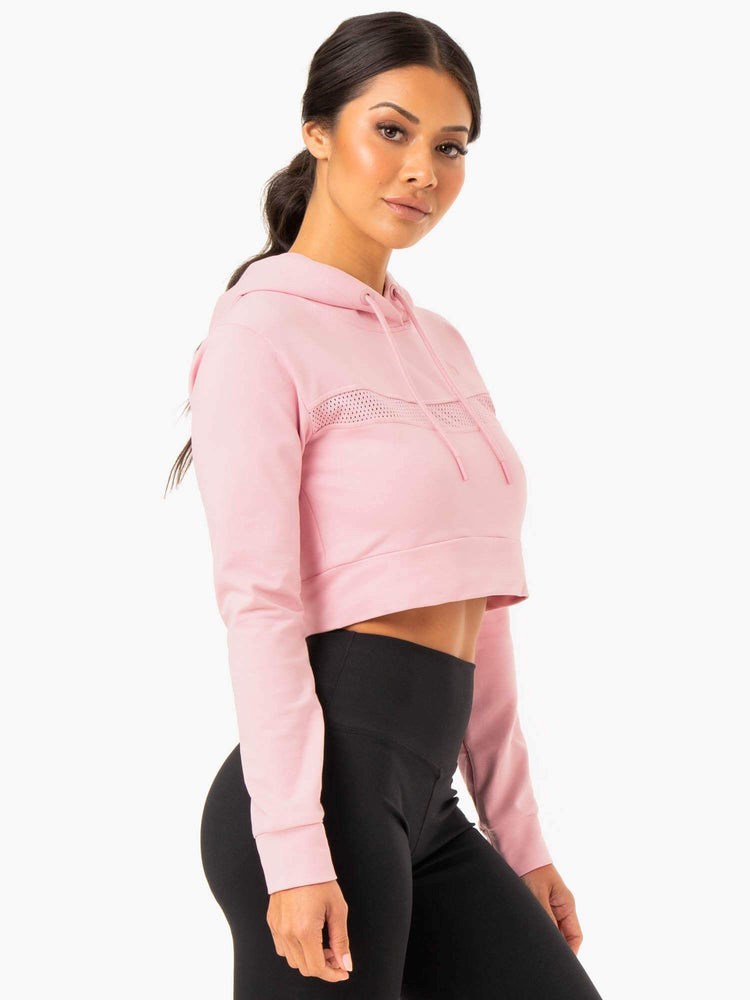 Ryderwear Hybridní Fitted Hoodie Růžové | FYDA-20473