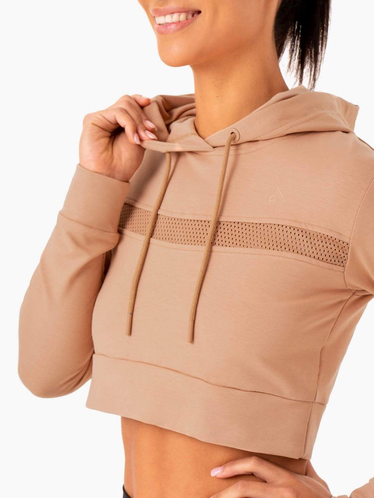 Ryderwear Hybridní Fitted Hoodie Tan | VXLN-24953