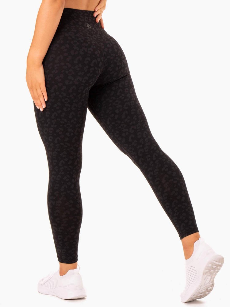 Ryderwear Hybridní Full Length Leggings Černé Leopard | BNZA-87542