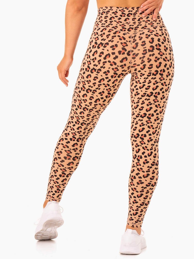 Ryderwear Hybridní Full Length Leggings Leopard | RJQV-68394