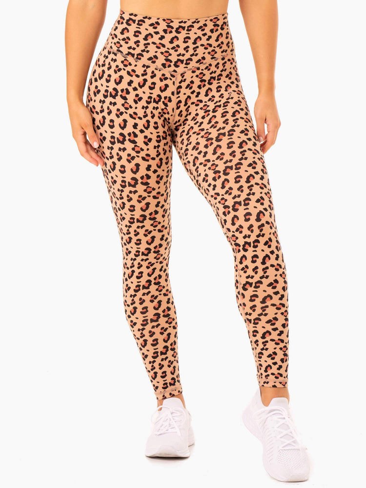 Ryderwear Hybridní Full Length Leggings Leopard | RJQV-68394