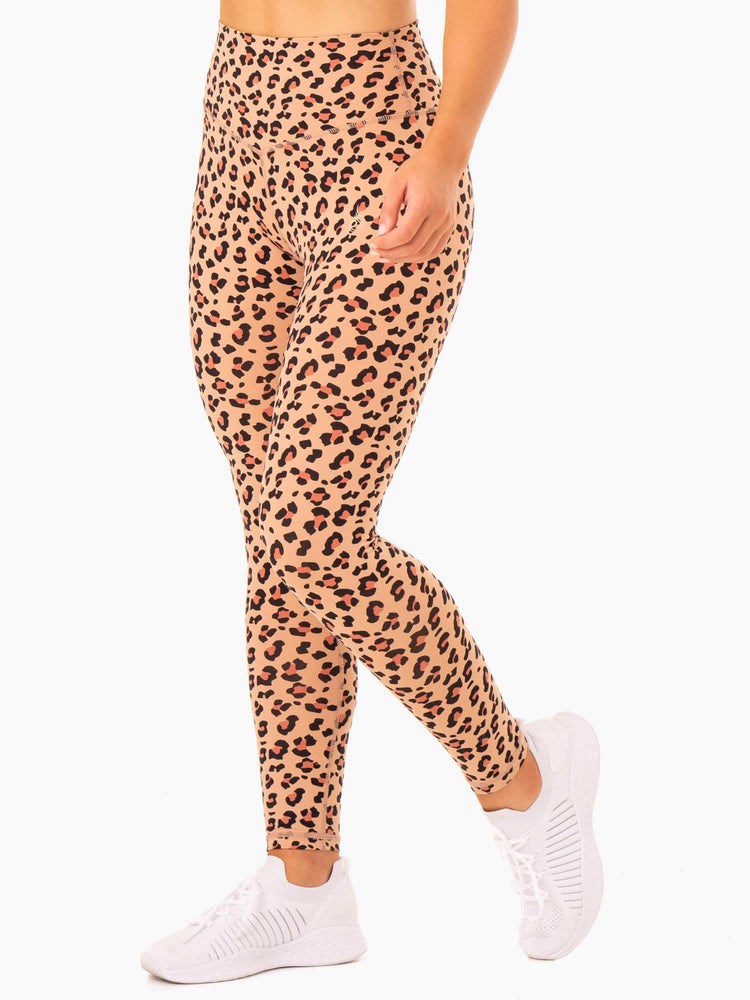 Ryderwear Hybridní Full Length Leggings Leopard | RJQV-68394