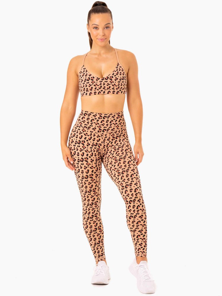 Ryderwear Hybridní Full Length Leggings Leopard | RJQV-68394