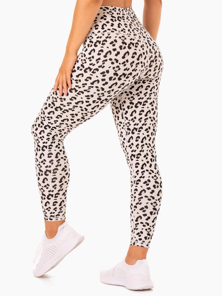 Ryderwear Hybridní Full Length Leggings Leopard | TRLI-02615