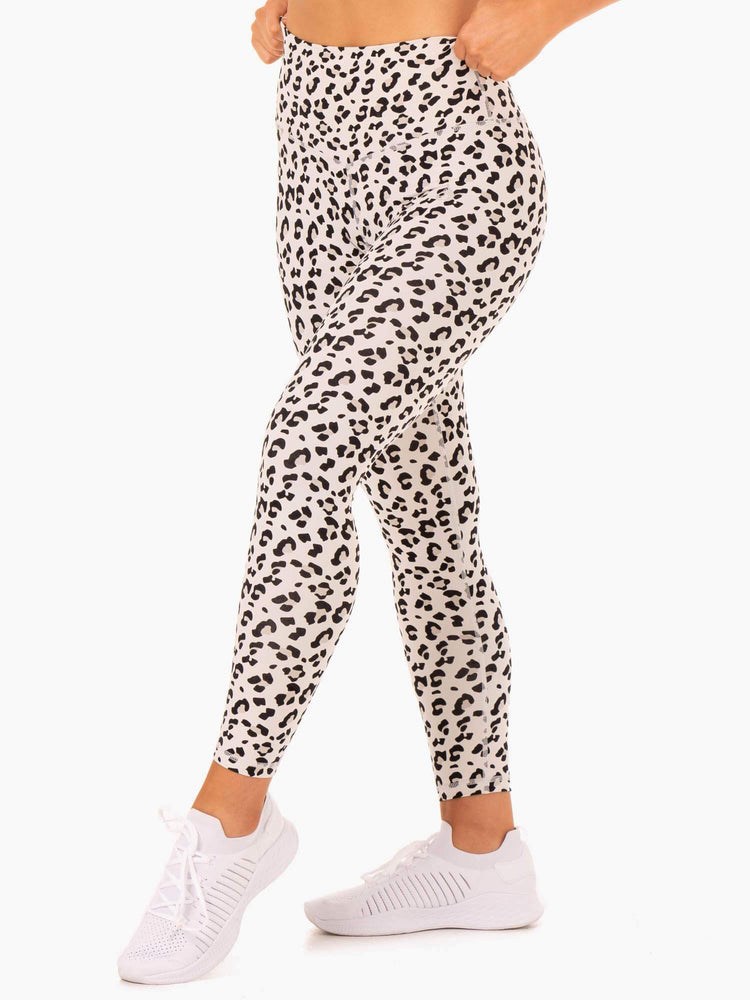 Ryderwear Hybridní Full Length Leggings Leopard | TRLI-02615