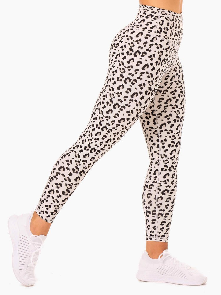 Ryderwear Hybridní Full Length Leggings Leopard | TRLI-02615