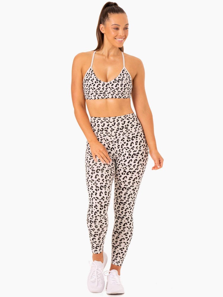 Ryderwear Hybridní Full Length Leggings Leopard | TRLI-02615