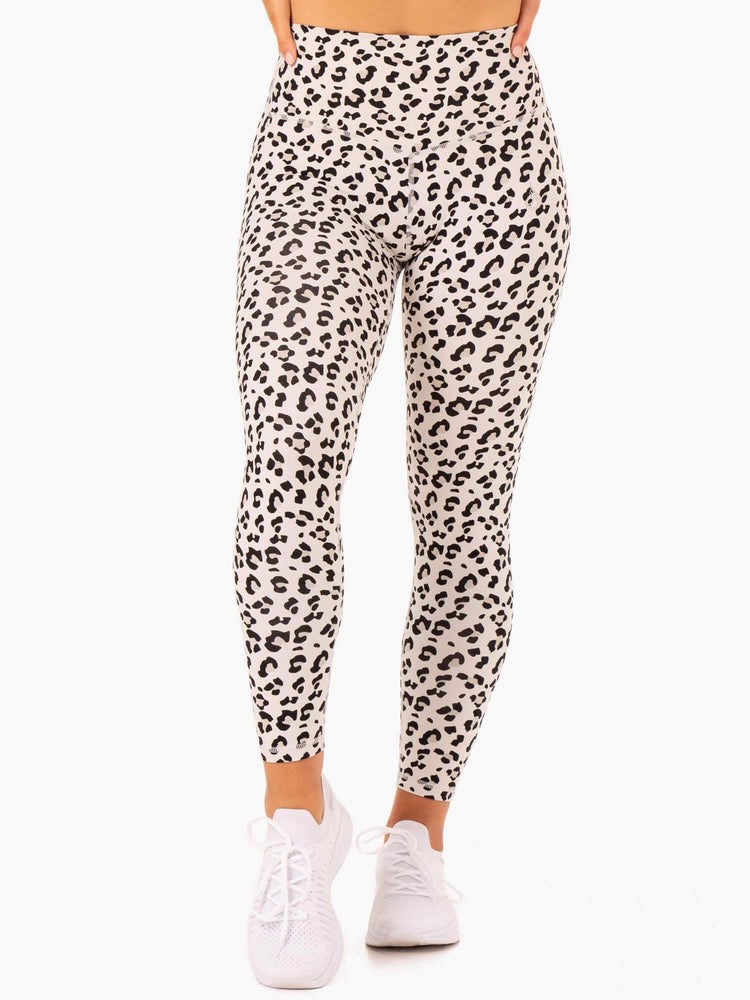 Ryderwear Hybridní Full Length Leggings Leopard | TRLI-02615