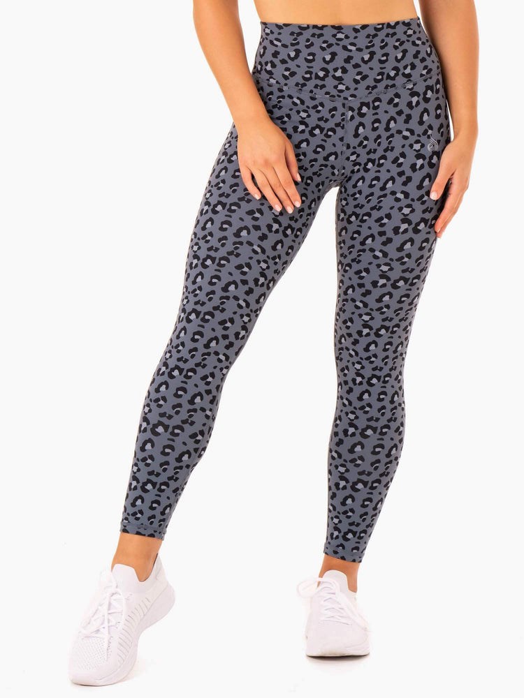 Ryderwear Hybridní Full Length Leggings Blankyt Leopard | UYMV-58697