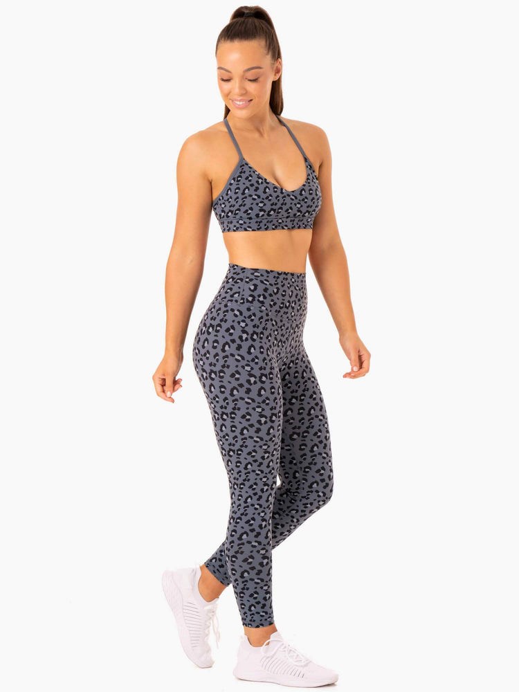 Ryderwear Hybridní Full Length Leggings Blankyt Leopard | UYMV-58697