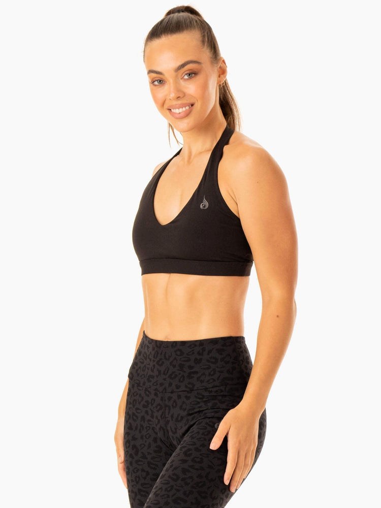 Ryderwear Hybridní Halter Sports Bra Černé | VBZX-18724