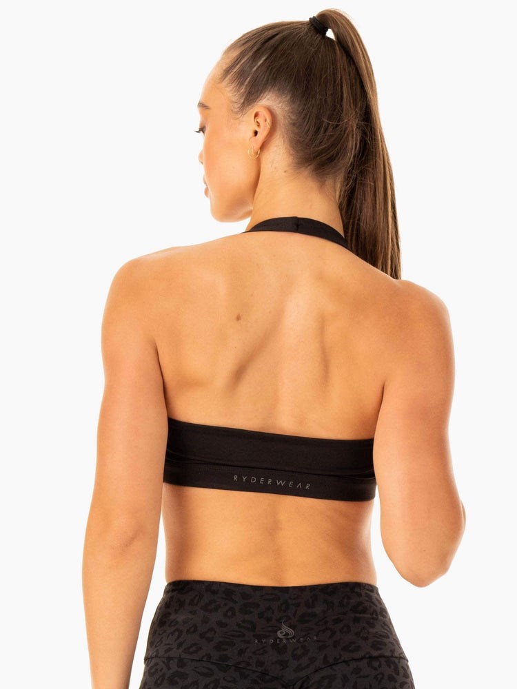 Ryderwear Hybridní Halter Sports Bra Černé | VBZX-18724