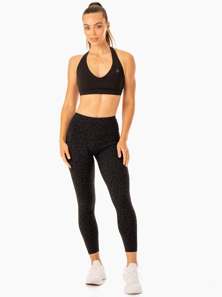 Ryderwear Hybridní Halter Sports Bra Černé | VBZX-18724