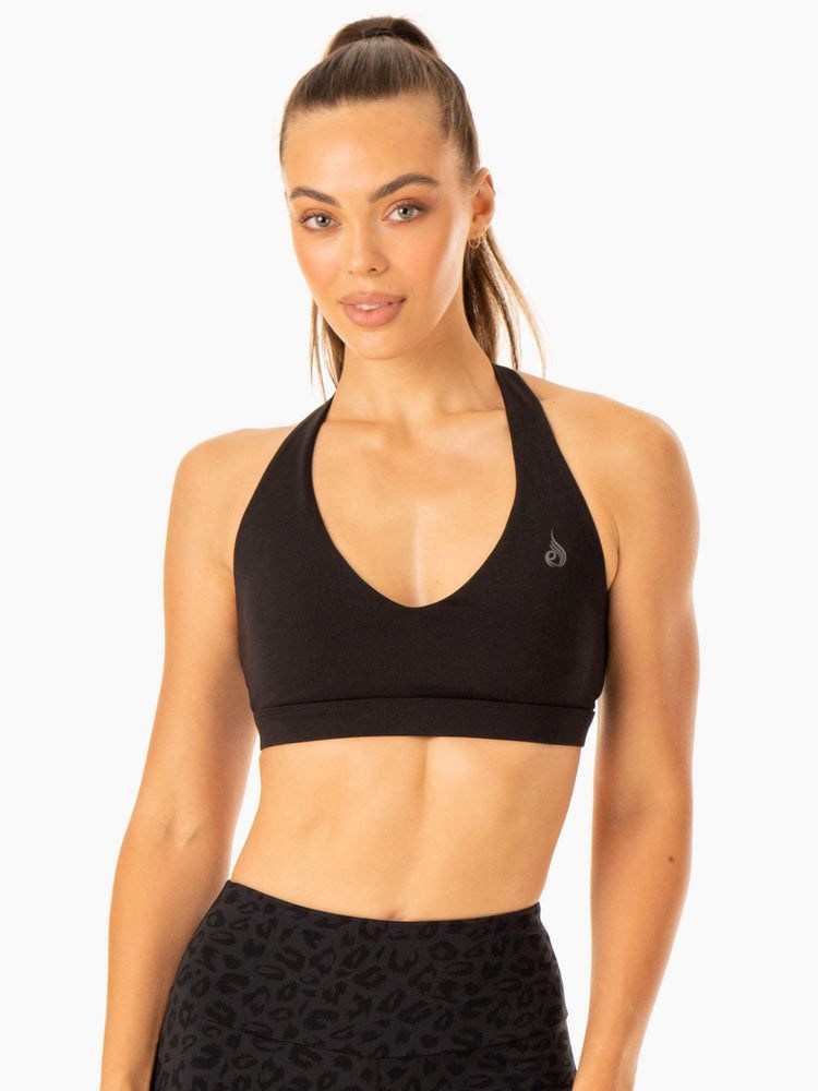 Ryderwear Hybridní Halter Sports Bra Černé | VBZX-18724