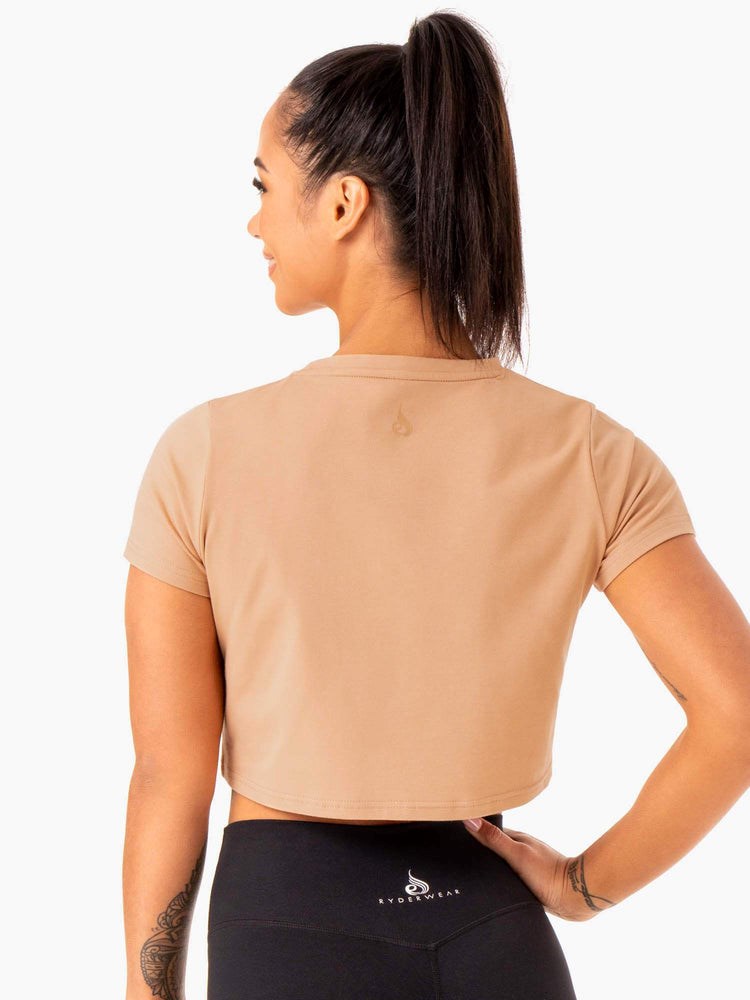 Ryderwear Hybridní Mesh Tee Tan | VZGU-64295