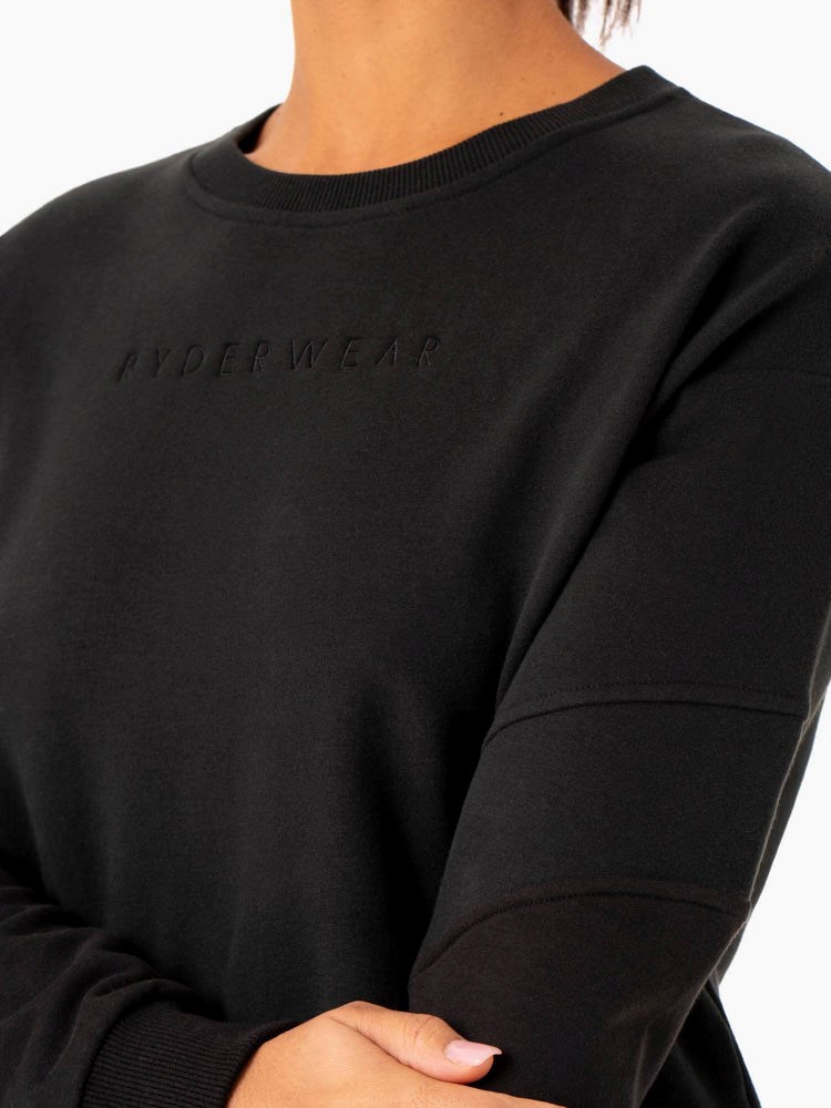 Ryderwear Hybridní Pullover Jumper Black/Charcoal | ZOXN-83267