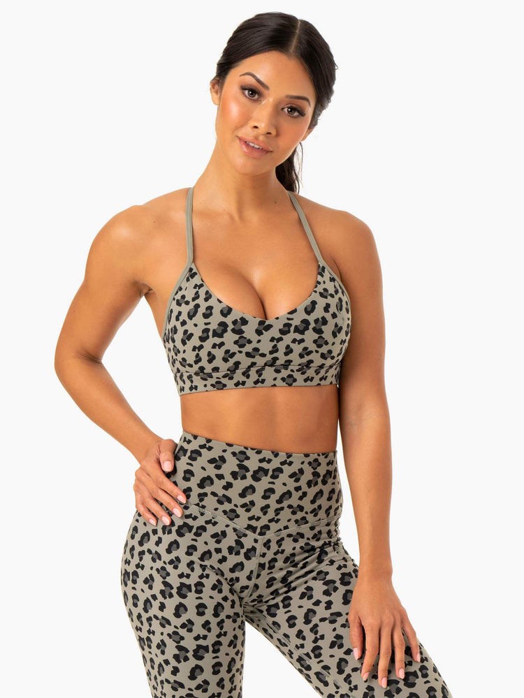 Ryderwear Hybridní Sports Bra Hnědožlutý Leopard | TIQY-36294