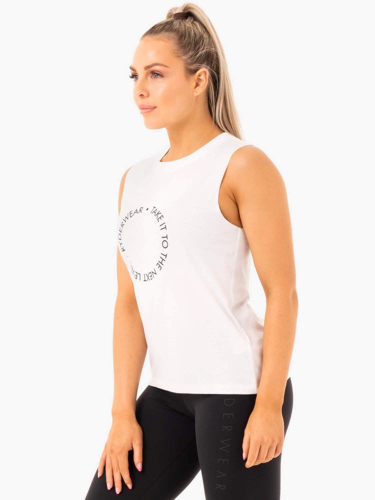 Ryderwear Ladies Baller Tank Bílé | MUON-21978