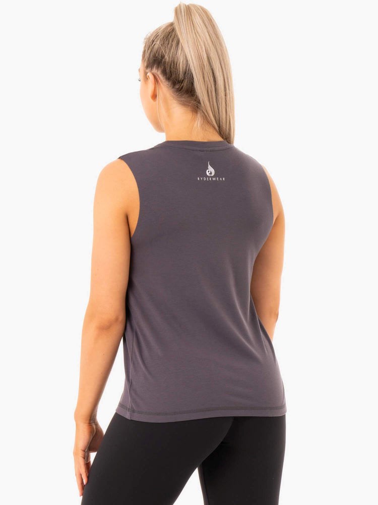 Ryderwear Ladies Baller Tank Charcoal | CJHP-16309