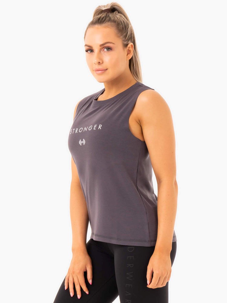 Ryderwear Ladies Baller Tank Charcoal | CJHP-16309