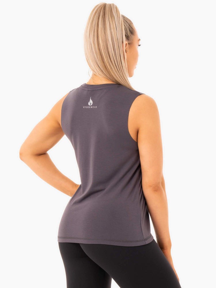 Ryderwear Ladies Baller Tank Charcoal | CJHP-16309