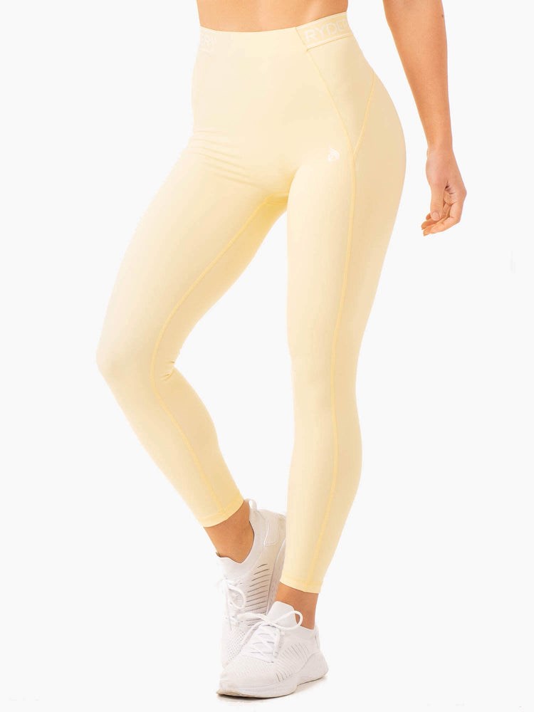 Ryderwear Level Up High Waisted Scrunch Leggings Butter | JBAK-81427