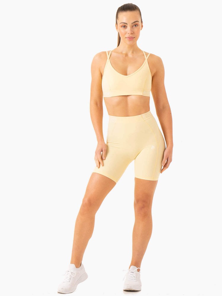 Ryderwear Level Up High Waisted Scrunch Shorts Butter | PYZQ-47591