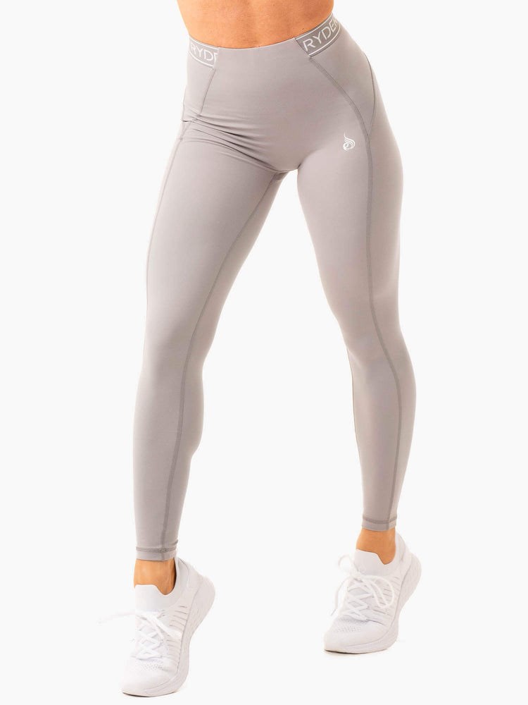 Ryderwear Level Up High Waisted Scrunch Leggings Šedé | SEVU-63910