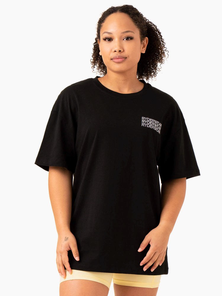 Ryderwear Level Up Oversized T-Shirt Černé | LGUB-30798